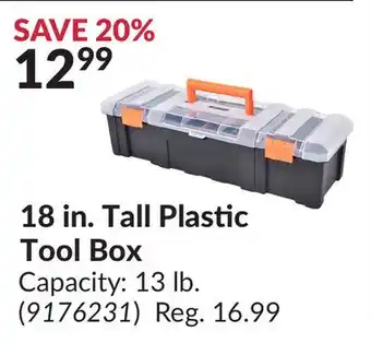 Princess Auto 18 in. Tall Plastic Tool Box offer