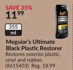 Princess Auto Meguiar's Ultimate Black Plastic Restorer offer