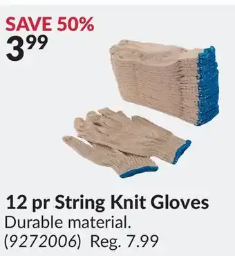 Princess Auto 12 pr String Knit Gloves offer