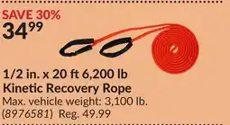 Princess Auto 6, 200 lb Kinetic Recovery Rope offer