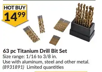 Princess Auto 63 pc Titanium Drill Bit Set offer