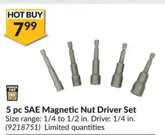 Princess Auto 5 pc SAE Magnetic Nut Driver Set offer
