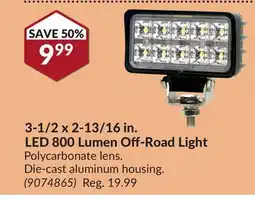 Princess Auto 3-1/2 x 2-13/16 in. LED 800 Lumen Off-Road Light offer