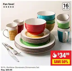 Kitchen Stuff Plus 16 pc. Rainbow Stoneware Dinnerware Set offer