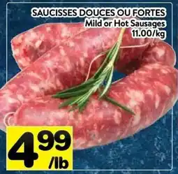Supermarché PA Mild or Hot Sausages offer
