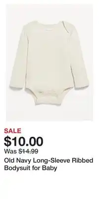 Old Navy Old Navy Long-Sleeve Ribbed Bodysuit for Baby offer