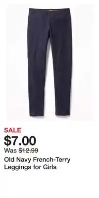 Old Navy Old Navy French-Terry Leggings for Girls offer