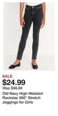 Old Navy Old Navy High-Waisted Rockstar 360° Stretch Jeggings for Girls offer