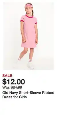 Old Navy Old Navy Short-Sleeve Ribbed Dress for Girls offer