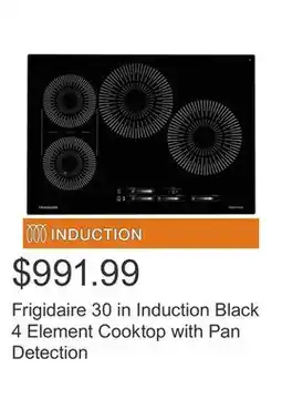 Costco Frigidaire 30 in Induction Black 4 Element Cooktop with Pan Detection offer