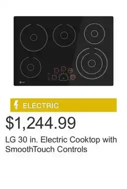 Costco LG 30 in. Electric Cooktop with SmoothTouch Controls offer
