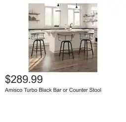 Costco Amisco Turbo Black Bar or Counter Stool offer