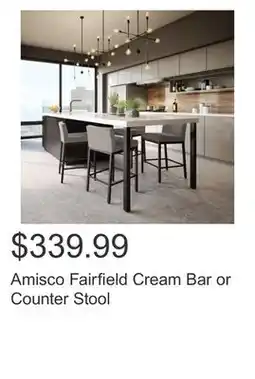 Costco Amisco Fairfield Cream Bar or Counter Stool offer