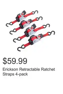 Costco Erickson Retractable Ratchet Straps 4-pack offer