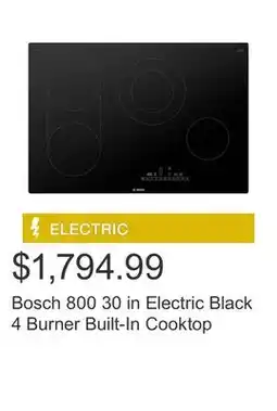 Costco Bosch 800 30 in Electric Black 4 Burner Built-In Cooktop offer