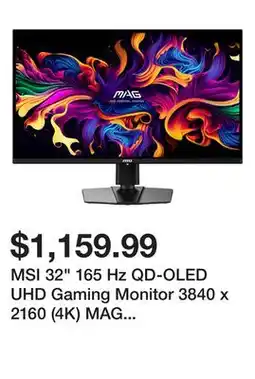 Newegg MSI 32 165 Hz QD-OLED UHD Gaming Monitor 3840 x 2160 (4K) MAG 321UP QD-OLED offer