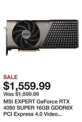 Newegg MSI EXPERT GeForce RTX 4080 SUPER 16GB GDDR6X PCI Express 4.0 Video Card RTX 4080 SUPER 16G EXPERT offer