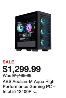 Newegg ABS Aeolian-M Aqua High Performance Gaming PC – Intel i5 13400F - GeForce RTX 4060 - 16GB DDR4 3200MHz - 1TB M.2 NVMe SSD – A offer