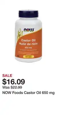 Well NOW Foods Castor Oil 650 mg offer
