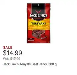 Costco Jack Link's Teriyaki Beef Jerky, 300 g offer