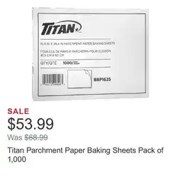 Costco Titan Parchment Paper Baking Sheets Pack of 1,000 offer