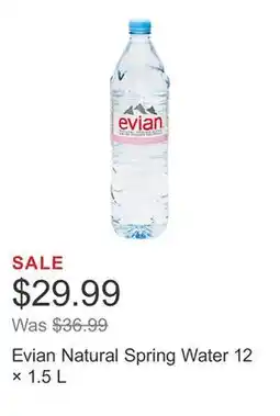 Costco Evian Natural Spring Water 12 × 1.5 L offer