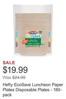 Costco Hefty EcoSave Luncheon Paper Plates Disposable Plates - 180-pack offer