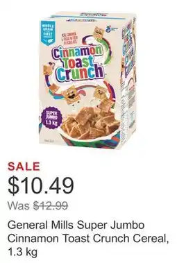Costco General Mills Super Jumbo Cinnamon Toast Crunch Cereal, 1.3 kg offer