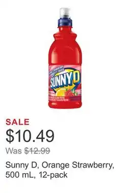 Costco Sunny D, Orange Strawberry, 500 mL, 12-pack offer