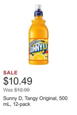 Costco Sunny D, Tangy Original, 500 mL, 12-pack offer