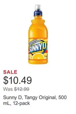 Costco Sunny D, Tangy Original, 500 mL, 12-pack offer
