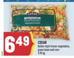 Marché Adonis CEDAR Italian style frozen vegetables, green bean and corn offer