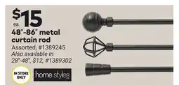 Giant Tiger 48-86 metal curtain rod offer