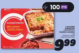 IGA COMPLIMENTS FROZEN LASAGNA offer