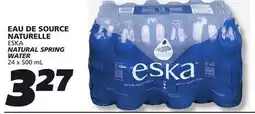 IGA ESKA NATURAL SPRING WATER offer