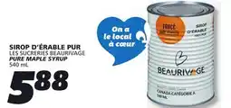 IGA LES SUCRERIES BEAURIVAGE PURE MAPLE SYRUP offer