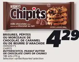 IGA HERSHEY'S CHIPITS BUTTERSCOTCH, PEANUT BUTTER OR CHOCOLATE CHIPS OR CHUNKS offer