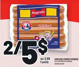 Metro SAUCISSES FUMÉES HYGRADE | HYGRADE WIENERS offer