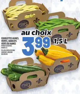 Metro COURGETTES JAUNES, VERTES, HARICOTS VERTS OU JAUNES | YELLOW, GREEN ZUCCHINI SQUASHES, GREEN OR WAX BEANS offer