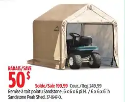 Canadian Tire Shelter Logic 6 x 6 x 6'h Sandstone Peak Shed offer