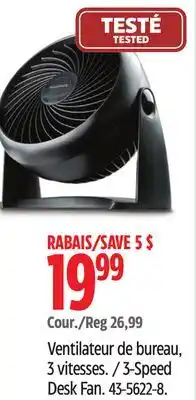 Canadian Tire Honeywell 3-Speed Desk Fan offer