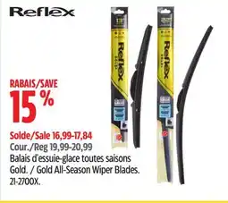 Canadian Tire Reflex Gold All-Season Wiper Blades offer