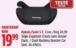 Canadian Tire Harmony Dash Backless Booster Car Seat offer