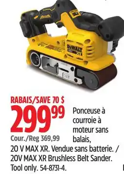 Canadian Tire DEWALT 20V MAX XR Brushless Belt Sander offer