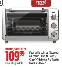 Canadian Tire Black & Decker Crisp 'N' Bake Air Fry Toaster Oven offer