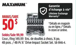Canadian Tire MAXIMUM 48-Pc 1⁄2 Drive Impact Socket Set offer