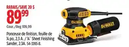 Canadian Tire DEWALT 1⁄4˝ Sheet Finishing Sander, 2.3A offer