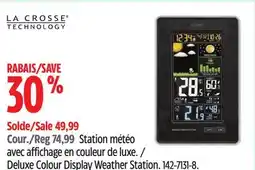 Canadian Tire La Crosse Deluxe Colour Display Weather Station offer