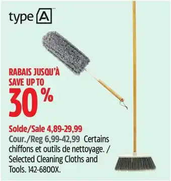 Canadian Tire Type A Selected Cleaning Cloths and Tools offer