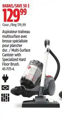 Canadian Tire Hoover Multi-Surface Canister with Specialized Hard Floor Brush offer